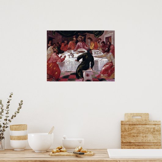 Letztes Abendessen - El Greco - c1595 Poster (Küche)