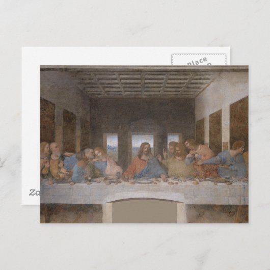 Letztes Abendessen Leonardo Da Vinci Malerei Postkarte (Vorne/Hinten)