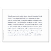 Letztes Abendessen, Luke 22, Gebetskarte für die H Tischnummer (Rückseite)