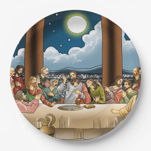 Letztes Abendessen-Pappteller Pappteller (Vorderseite)