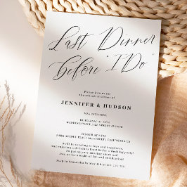 Letztes Abendessen Schwarz-weiß Hochzeitsessen Pro Einladung