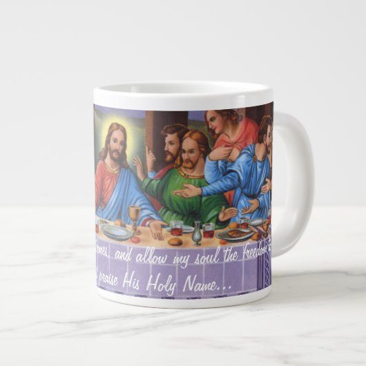 Letztes Abendessen-Tasse Jesuss Jumbo-Tasse (Vorderseite Rechts)