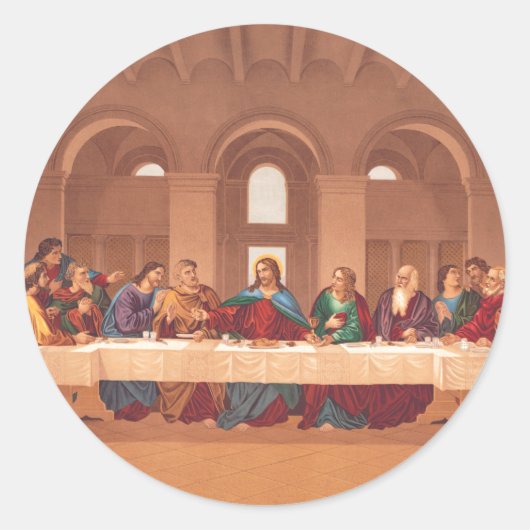 Letztes Abendmahl Jesu Christi Runder Aufkleber (Vorderseite)