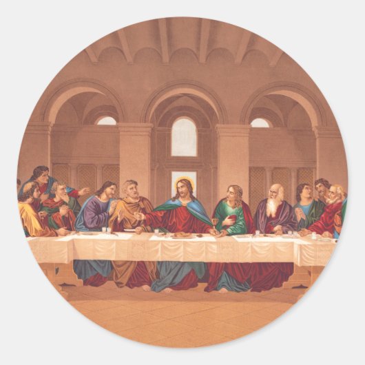Letztes Abendmahl Jesu Christi Runder Aufkleber (Vorderseite)