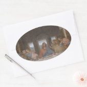 Letztes Abendmahl Leonardo da Vincis Wandgemälde E Ovaler Aufkleber (Umschlag)