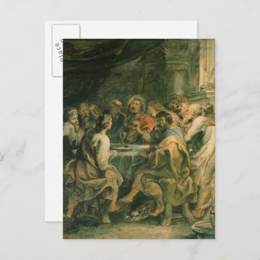 Letztes Abendmahl, um 1630-31 Postkarte (Vorne/Hinten)