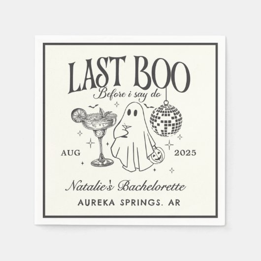 Letztes Boo, bevor ich Bachelorette-Halloween-Part Serviette (Vorderseite)