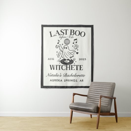 Letztes Boo, bevor ich Bachelorette-Halloween-Part Wandteppich (Beispiel)