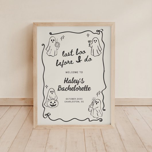 Letztes Boo, bevor ich Halloween Bach Willkommen Poster