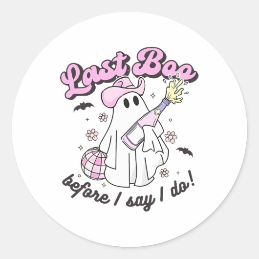 Letztes Boo, bevor ich sage, ich mache Cowgirl Gho Runder Aufkleber (Vorderseite)