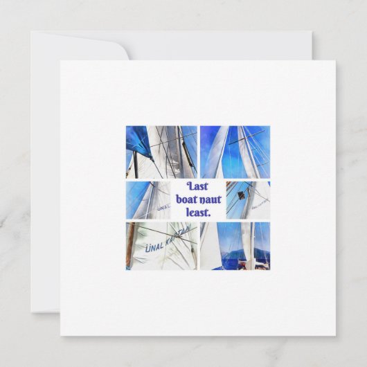 Letztes Boot Naut Least Puff künstlerische weiße S Save The Date (Rückseite)