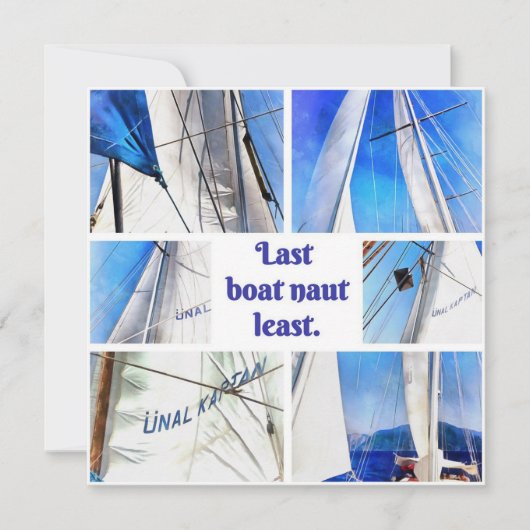 Letztes Boot Naut Least Puff künstlerische weiße S Save The Date (Vorderseite)