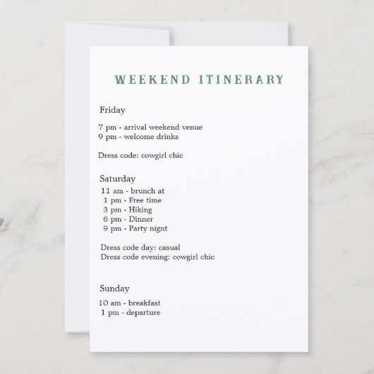 Letztes Camp vor dem Bachelorette-Wochenende Einladung (Rückseite)