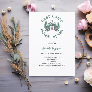 Letztes Camp vor dem Bachelorette-Wochenende Einladung