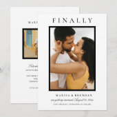 Letztes elegantes Schwarz-Weiß-Foto Save The Date (Vorne/Hinten)