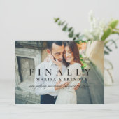 Letztes elegantes Schwarz-Weiß-Foto Save The Date (Stehend Vorderseite)