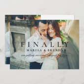 Letztes elegantes Schwarz-Weiß-Foto Save The Date (Vorne/Hinten)