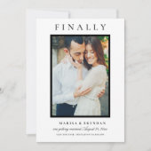 Letztes elegantes Schwarz-Weiß-Foto Save The Date (Vorderseite)