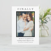 Letztes elegantes Schwarz-Weiß-Foto Save The Date (Stehend Vorderseite)