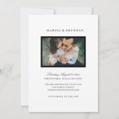 Letztes elegantes Schwarz-Weiß-Foto Save The Date (Rückseite)