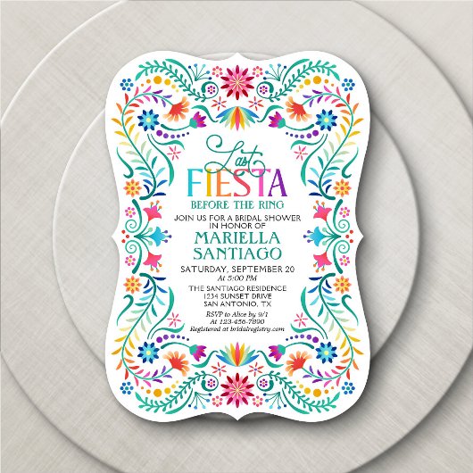 Letztes Fiesta-Brautparty Einladung