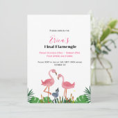 Letztes Flamengo Bachelorette & Wochenendreise Einladung (Stehend Vorderseite)