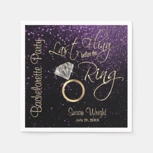 Letztes Fling vor dem Ring Bachelorette Lila Serviette