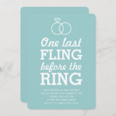 Letztes Fling vor dem Ring (blau) Einladung (Vorne/Hinten)