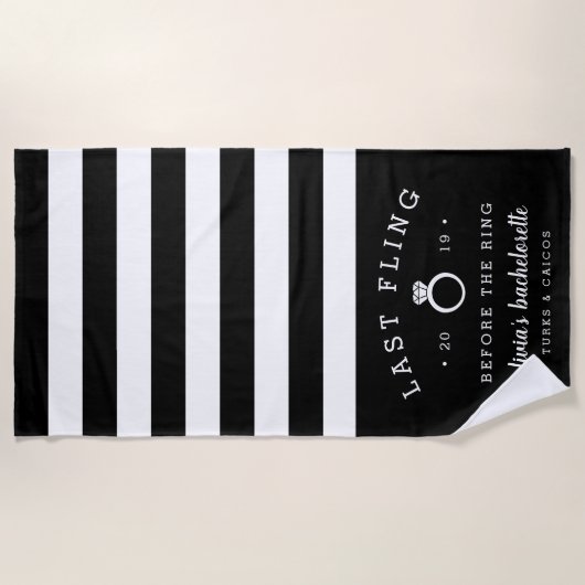 Letztes Fling vor dem Ring-Junggeselinnen-Abschied Strandtuch (Vorderseite)