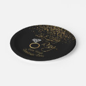 Letztes Flug - Bachelorette - Gold ⭐ ⭐ ⭐ ⭐ ⭐ Pappteller (Schrägansicht)