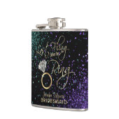 Letztes Flug vor dem Ring - Aquamarin und Lila Flachmann (Links)