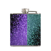 Letztes Flug vor dem Ring - Aquamarin und Lila Flachmann (Rückseite)