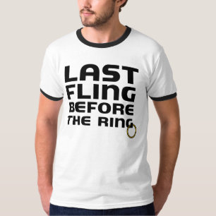 Letztes Flug vor dem Ring Bachelor Party Ringer T-Shirt