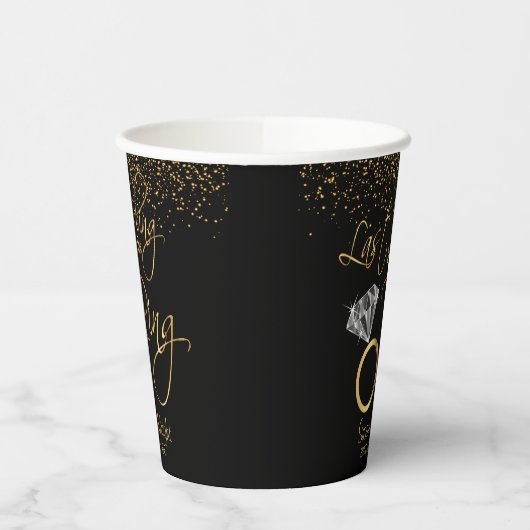 Letztes Flug vor dem Ring Bachelorette - Gold Pappbecher (Links)