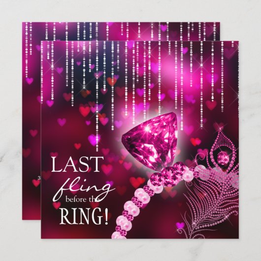 Letztes Flug vor dem Ring Bachelorette Rosa Ring Einladung (Vorne/Hinten)