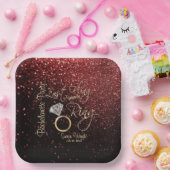 Letztes Flug vor dem Ring Bachelorette Rot Pappteller (Party)