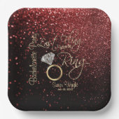 Letztes Flug vor dem Ring Bachelorette Rot Pappteller (Vorderseite)