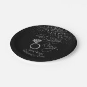 Letztes Flug vor dem Ring Bachelorette - Silber Pappteller (Schrägansicht)