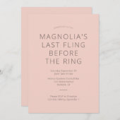 Letztes Flug vor dem Ring-Brautparty Einladung (Vorne/Hinten)