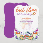 Letztes Flug vor dem Ring Cocktails Brautparty Einladung (Vorne/Hinten)