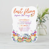 Letztes Flug vor dem Ring Cocktails Brautparty Einladung (Stehend Vorderseite)