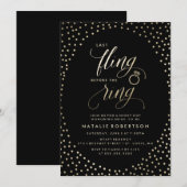 Letztes Flug vor dem Ring | Junggeselinnen-Abschie Einladung (Vorne/Hinten)