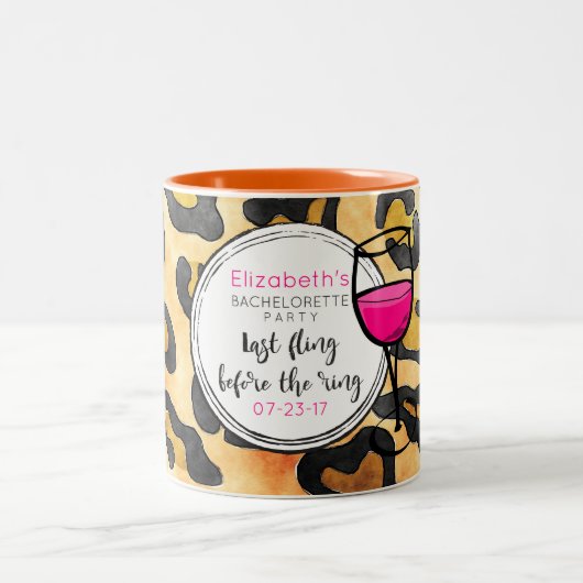 Letztes Flug vor dem Ring Wild Bachelorette Zweifarbige Tasse (Mittel)