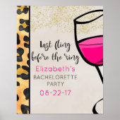 Letztes Flug vor dem Ring Wild Print Bachelorette Poster (Vorne)