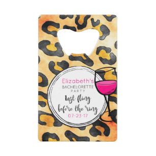 Letztes Flug vor dem Wilden Ring-Junggeselinnen-Ab Kreditkarten Flaschenöffner