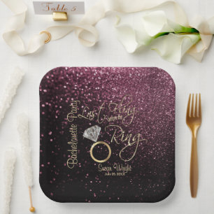 Letztes Flug vor der Bachelorette Rose Gold Pappteller