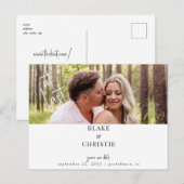 Letztes Foto Hochzeit speichern Sie das Datum Postkarte (Vorne/Hinten)