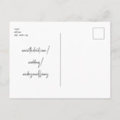 Letztes Foto Hochzeit speichern Sie das Datum Postkarte (Rückseite)