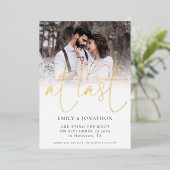 Letztes Foto Overlay Real Foil Save the Date Karte (Stehend vorne)