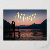 Letztes gebürstetes Foto Save the Date Folieneinladung (Vorderseite)